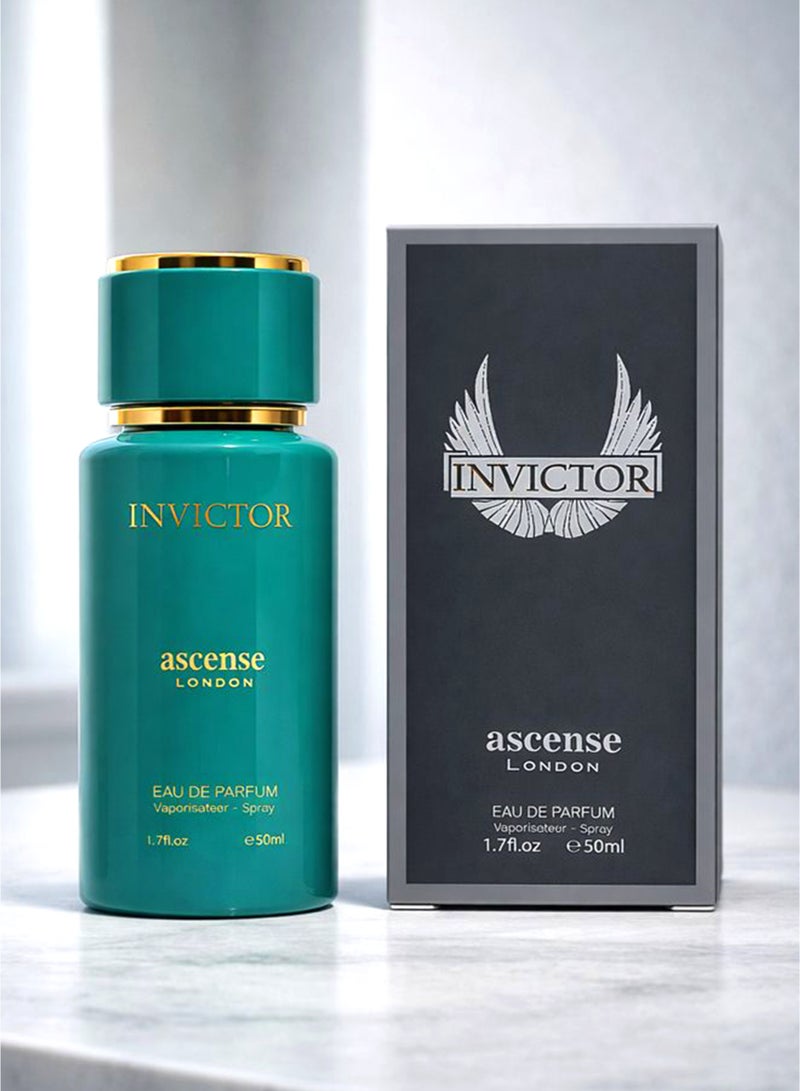Ascense london Amber Perfume for Men Invictor Eau De Parfum for Men 50ml | Luxury Mens Perfume with Aquatic, Marine, Fresh Spicy & Woody Notes | Best Perfume for Men - Image 2